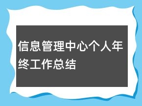 信息管理中心個(gè)人年終工作總結(jié)