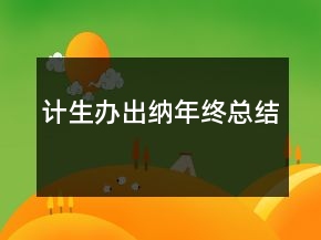 計(jì)生辦出納年終總結(jié)
