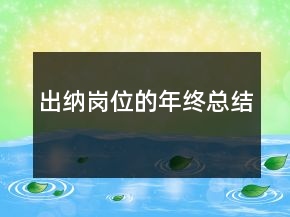 出納崗位的年終總結(jié)