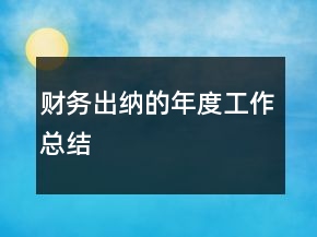 財務出納的年度工作總結(jié)