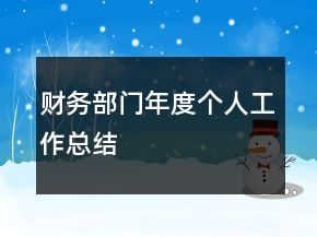 財務部門年度個人工作總結