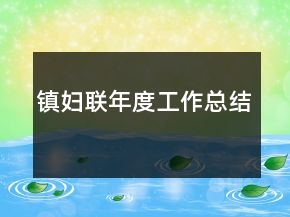 鎮(zhèn)婦聯(lián)年度工作總結(jié)