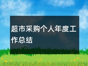 超市采購個人年度工作總結