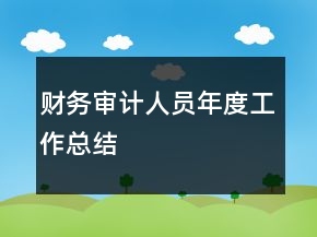 財務(wù)審計人員年度工作總結(jié)