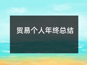 貿易個人年終總結