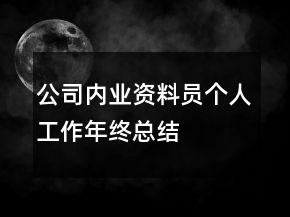 公司內(nèi)業(yè)資料員個(gè)人工作年終總結(jié)