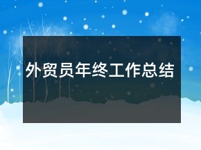 外貿(mào)員年終工作總結(jié)