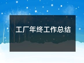 工廠年終工作總結(jié)
