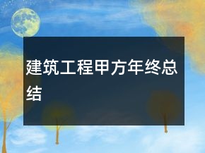 建筑工程甲方年終總結(jié)