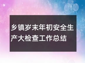 鄉(xiāng)鎮(zhèn)歲末年初安全生產(chǎn)大檢查工作總結(jié)