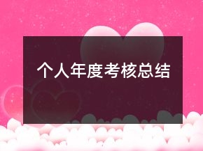 個(gè)人年度考核總結(jié)