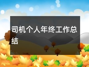 司機(jī)個人年終工作總結(jié)