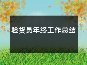 驗(yàn)貨員年終工作總結(jié)