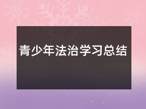 青少年法治學(xué)習(xí)總結(jié)