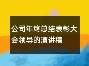 公司年終總結(jié)表彰大會領(lǐng)導(dǎo)的演講稿