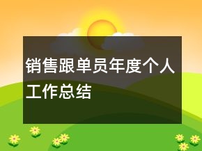 銷售跟單員年度個人工作總結(jié)