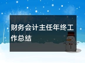 財(cái)務(wù)會(huì)計(jì)主任年終工作總結(jié)
