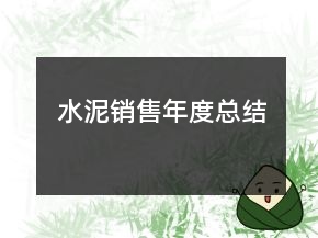 水泥銷(xiāo)售年度總結(jié)