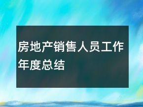 房地產(chǎn)銷售人員工作年度總結(jié)