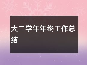 大二學(xué)年年終工作總結(jié)