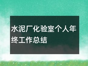水泥廠化驗室個人年終工作總結