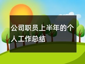 公司職員上半年的個人工作總結