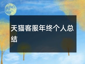 天貓客服年終個人總結