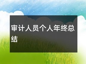 審計人員個人年終總結(jié)