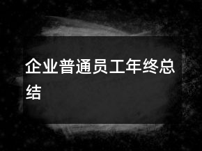 企業(yè)普通員工年終總結(jié)