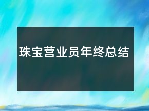珠寶營(yíng)業(yè)員年終總結(jié)