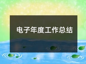 電子年度工作總結(jié)