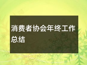 消費(fèi)者協(xié)會(huì)年終工作總結(jié)