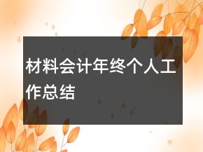 材料會計(jì)年終個人工作總結(jié)