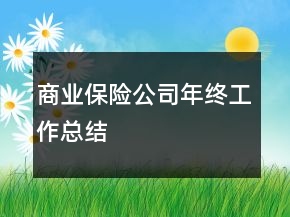 商業(yè)保險公司年終工作總結