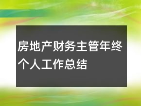 房地產(chǎn)財務(wù)主管年終個人工作總結(jié)