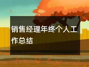 銷售經(jīng)理年終個(gè)人工作總結(jié)
