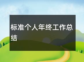 標(biāo)準(zhǔn)個(gè)人年終工作總結(jié)