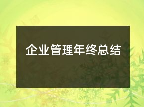 企業(yè)管理年終總結(jié)