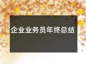 企業(yè)業(yè)務(wù)員年終總結(jié)