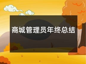 商城管理員年終總結(jié)