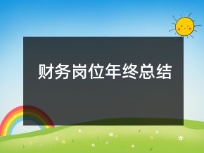 財(cái)務(wù)崗位年終總結(jié)