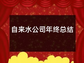 自來水公司年終總結(jié)