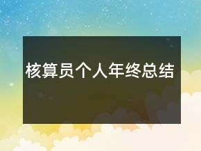 核算員個(gè)人年終總結(jié)