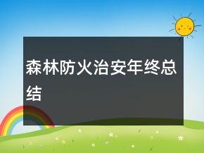 森林防火治安年終總結(jié)