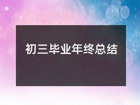 初三畢業(yè)年終總結(jié)