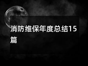 消防維保年度總結(jié)15篇