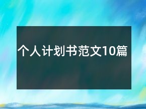 個人計(jì)劃書范文10篇