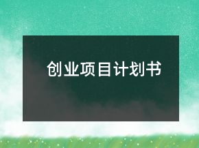 創(chuàng)業(yè)項目計劃書