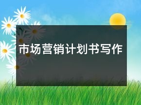市場(chǎng)營(yíng)銷計(jì)劃書(shū)寫(xiě)作