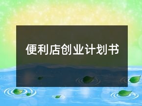便利店創(chuàng)業(yè)計(jì)劃書(shū)